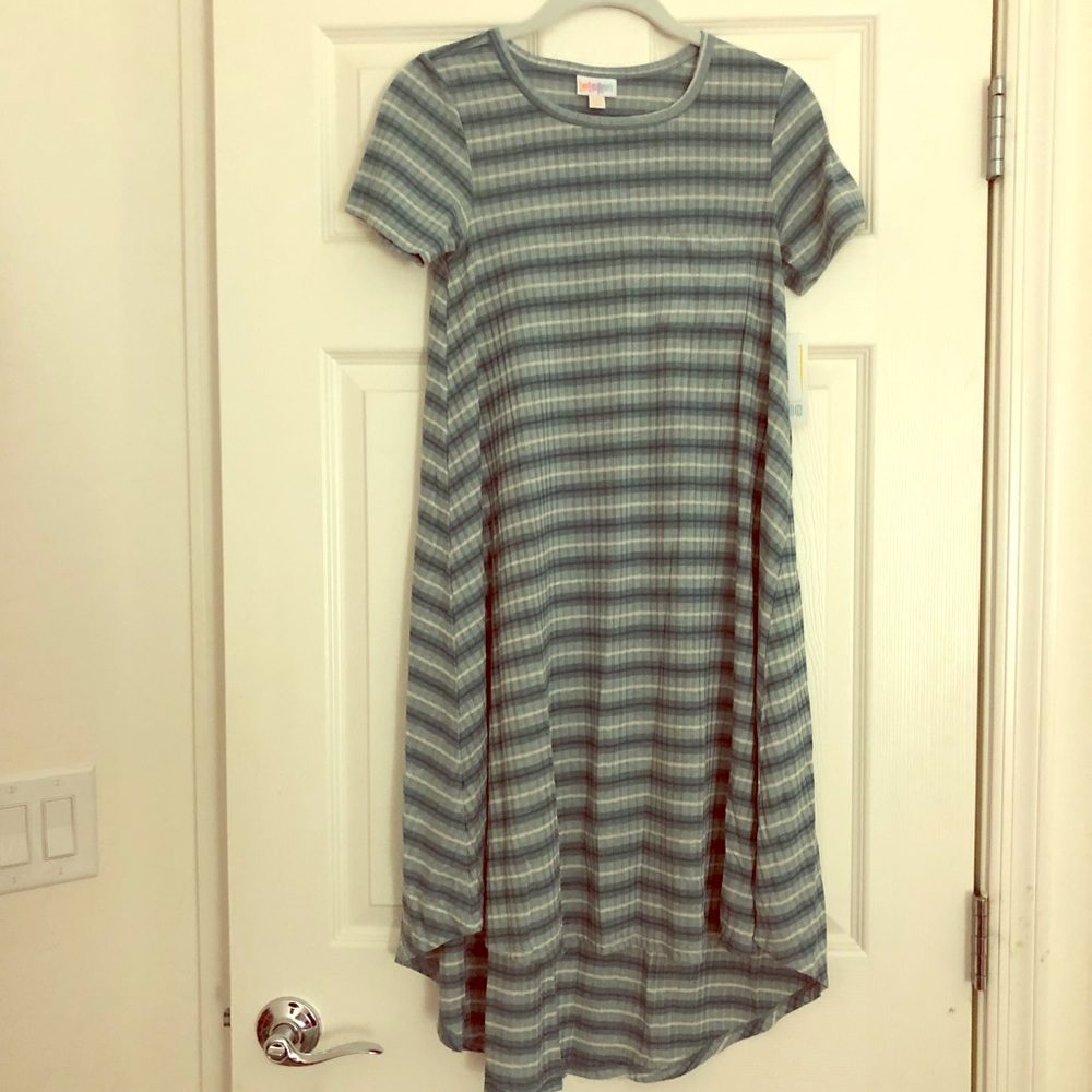 Last chance Blue Striped high low Dress